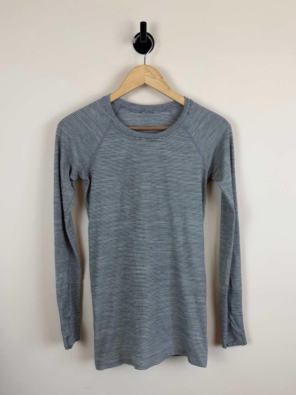 Lululemon Swiftly Speed Long Sleeve White Black Stripe